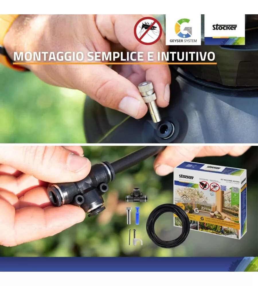 Kit geyser nebulizzatore antizanzare a batteria stocker 2l 2,5 bar 3,6v con disabituante florifens 250 ml